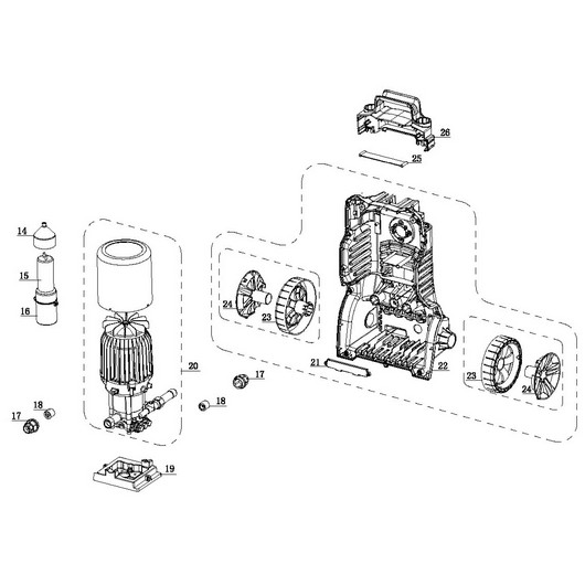 Электродвигатель в сборе и колеса Champion HP3200